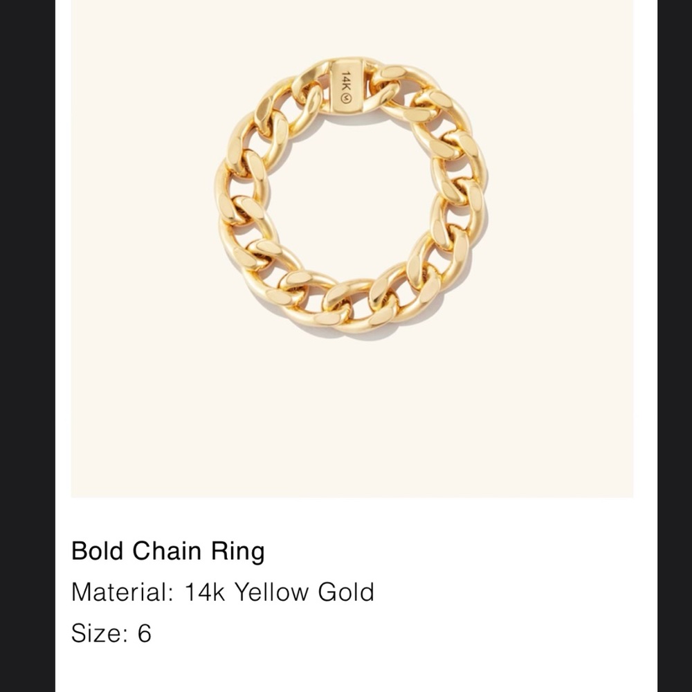 14K Gold Mejuri chain ring